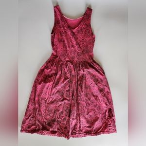 80s 90s Grunge Abstract Neon Hot Pink Cotton Tee Tank Midi Dress Liz Sport